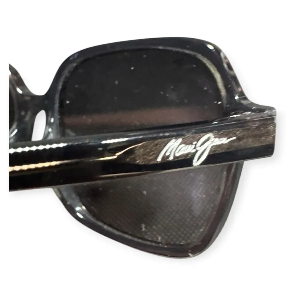 Maui Jim Little Bell Sunglasses MJ 860-11 Translucent Black Polarized w/ Case